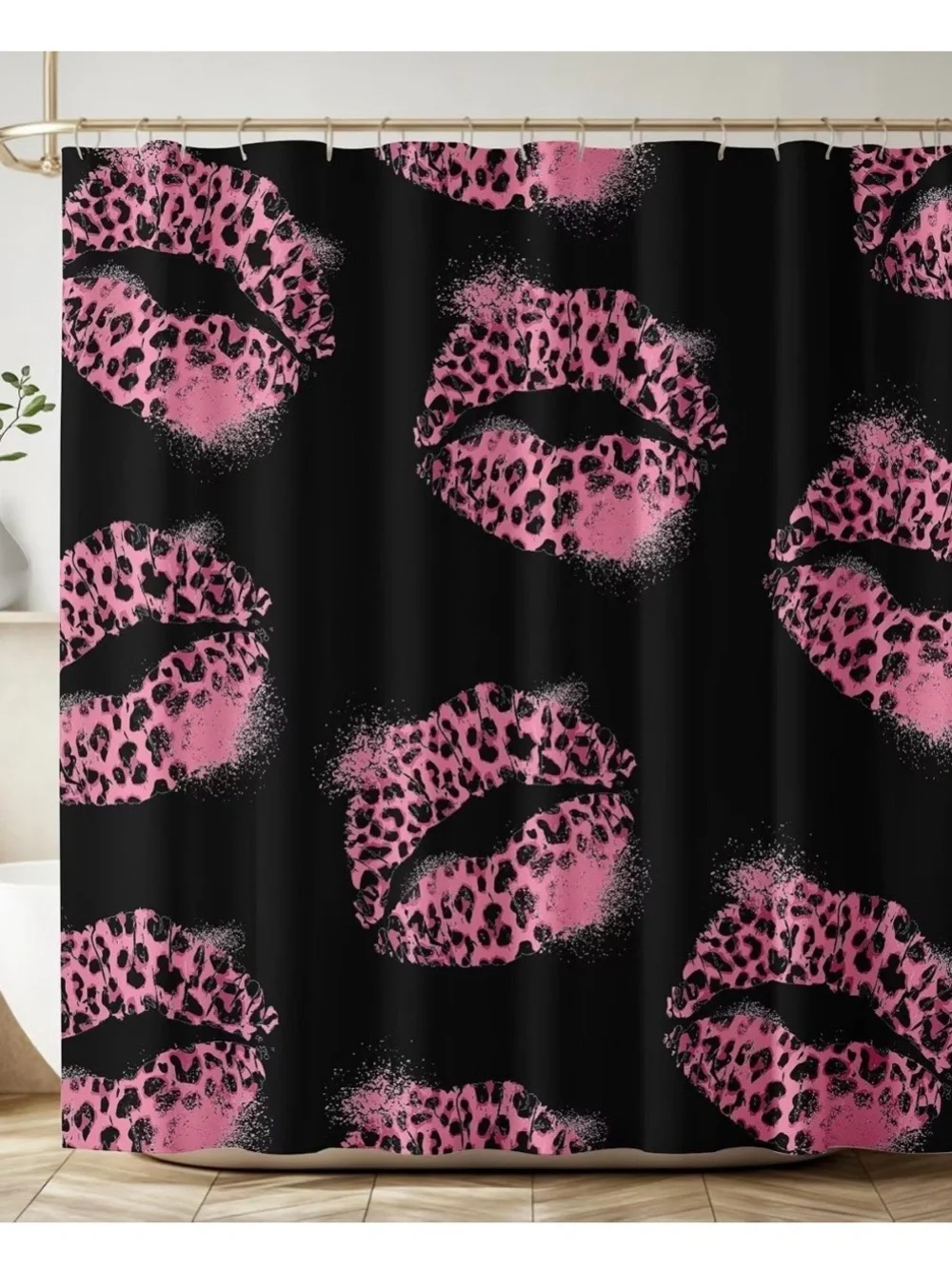 Pink Leopard Kiss Shower Curtain - Home Bath